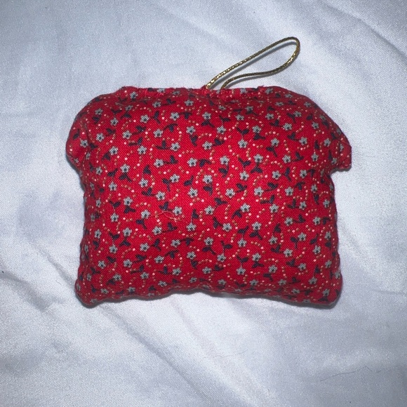 Vintage Christmas Cross Stitch Ornament stuffed Hanging Red House - Picture 7 of 7